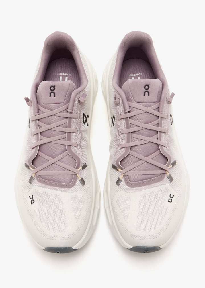 On Ivory & Mauve Sneakers with Sculpted Cutout Sole