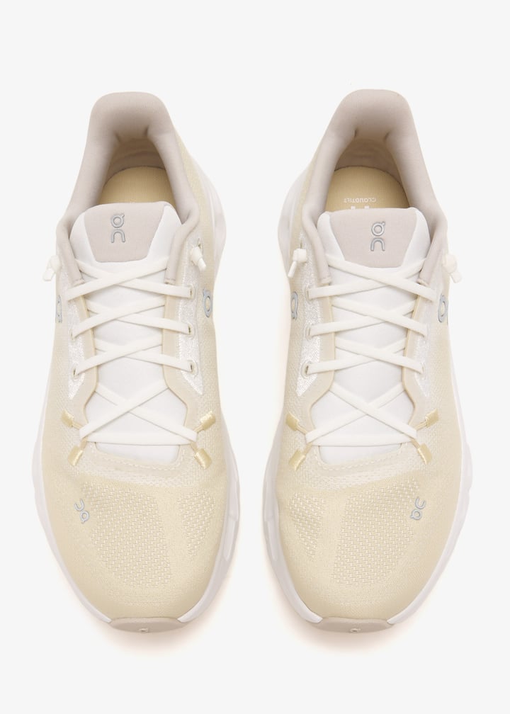 On Pale Yellow & White Sneakers with Sculpted Cutout Sole