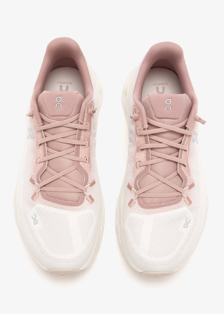 On Ivory & Blush Pink Sneakers with Sculpted Cutout Sole