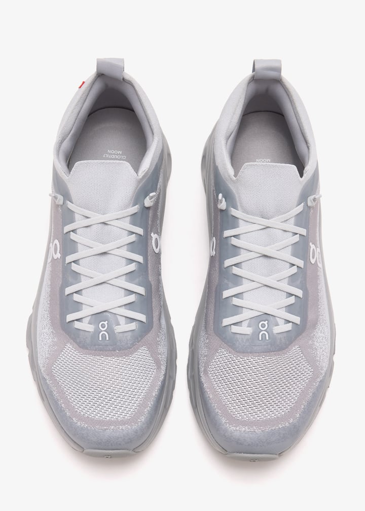 On Light Grey & White Sneakers with Sculpted Cutout Sole