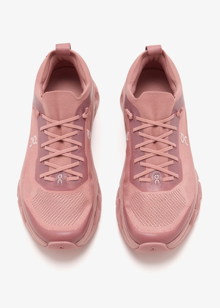 On Dusty Pink Lace-Up Sneakers with Sculpted Cutout Sole
