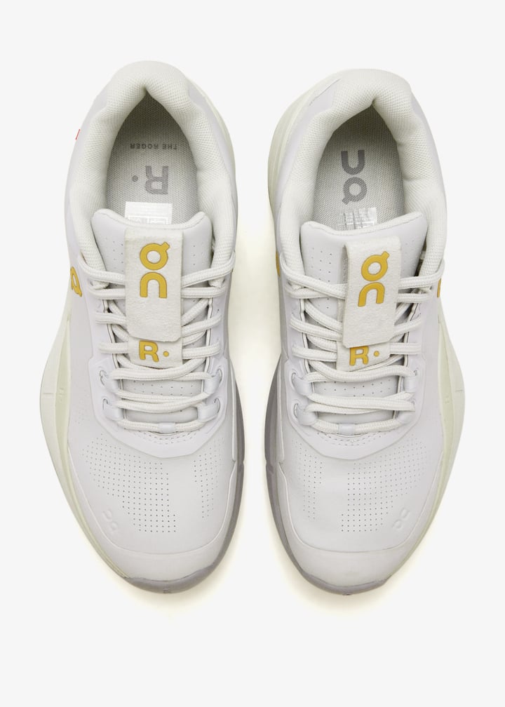 On White & Gold Low-Top Lace-Up Sneakers