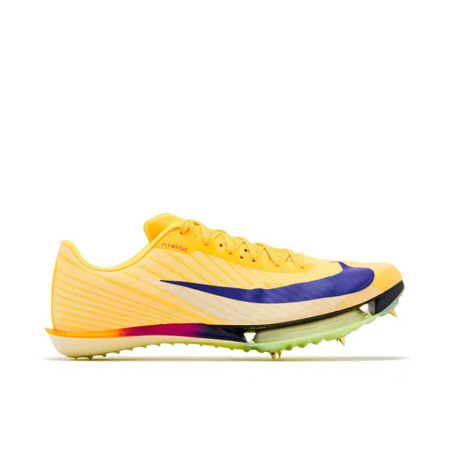 Nike Yellow Track Spikes with Purple Swoosh