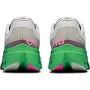On Light Grey Mesh Sneakers with Green Cutout Sole