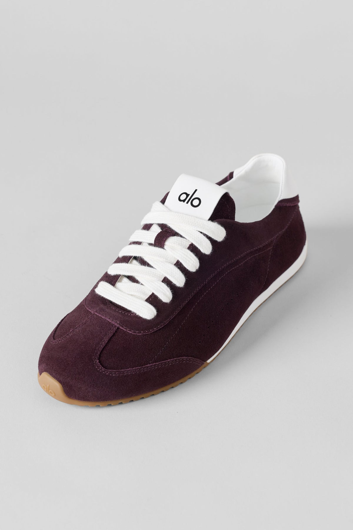 Alo Burgundy Retro Low-Top Sneakers with Gum Sole