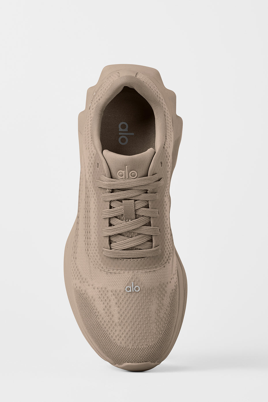 Alo Taupe Mesh Lace-Up Sneakers