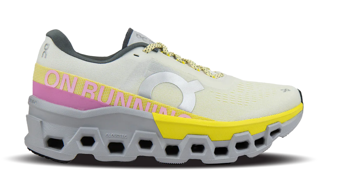 On Cloudmonster 2 White Yellow Pink Sneakers