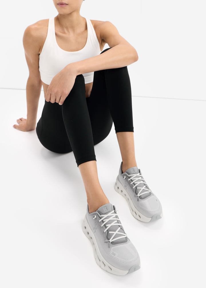 On Light Grey & Ivory Sneakers with Sculpted Cutout Sole