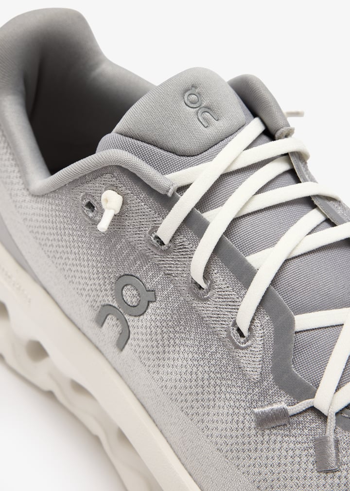 On Light Grey & Ivory Sneakers with Sculpted Cutout Sole