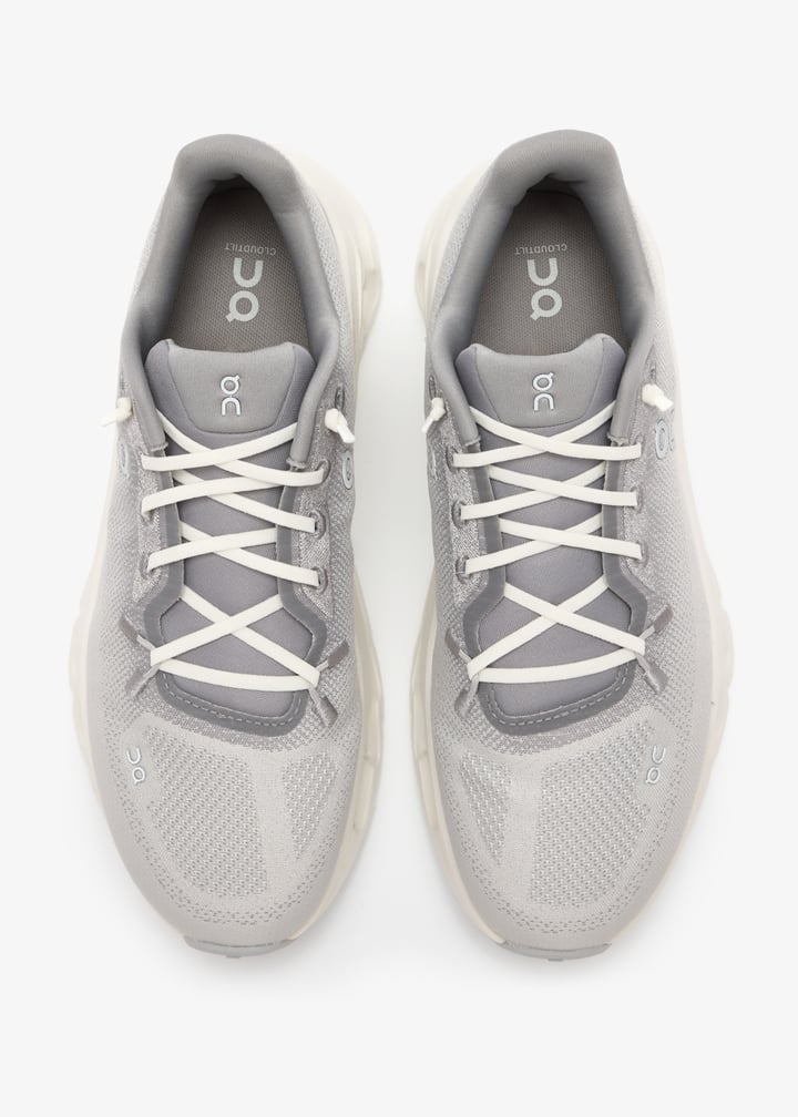 On Light Grey & Ivory Sneakers with Sculpted Cutout Sole
