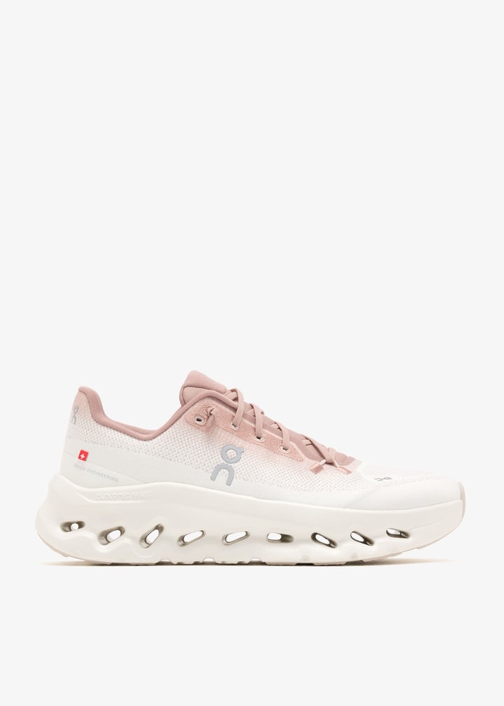 On Ivory & Blush Pink Sneakers with Sculpted Cutout Sole