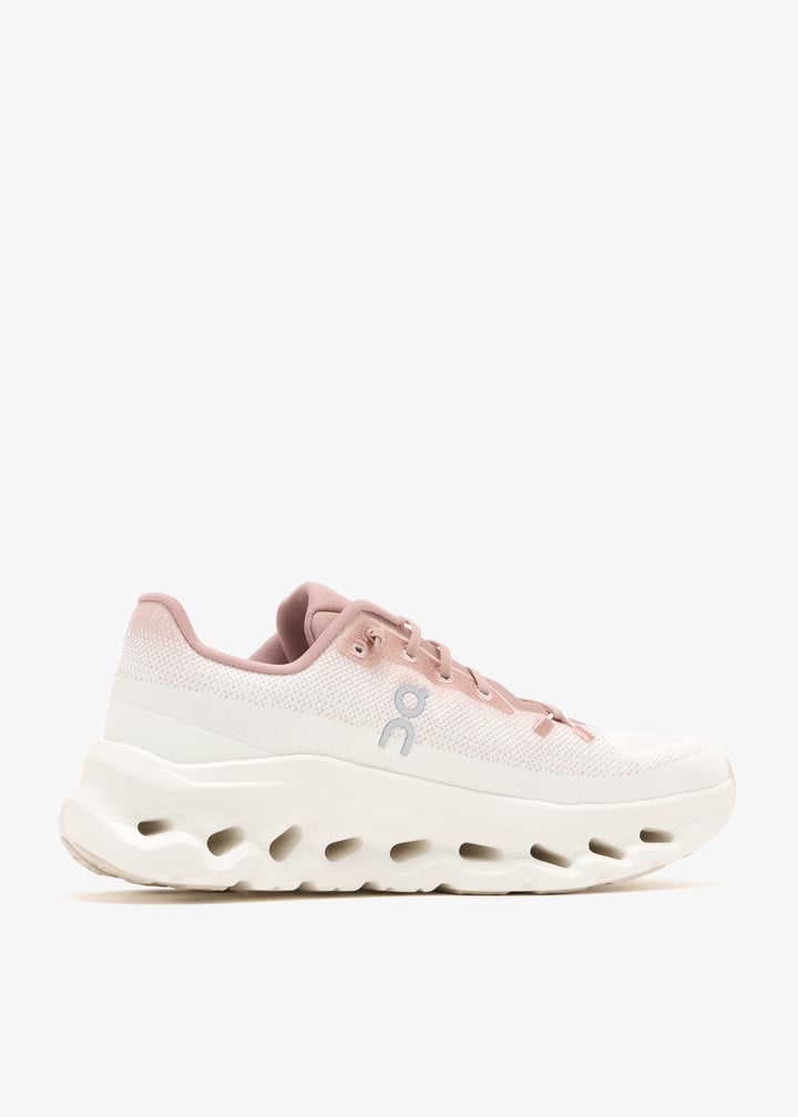 On Ivory & Blush Pink Sneakers with Sculpted Cutout Sole