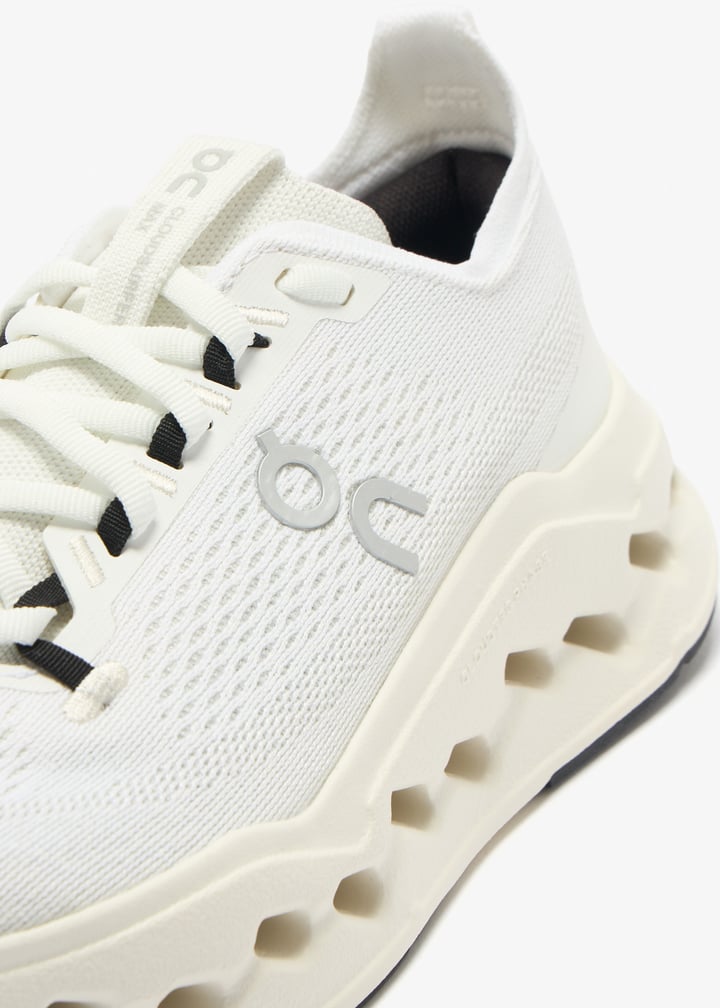 On White Mesh Sneakers with Cream Cutout Sole