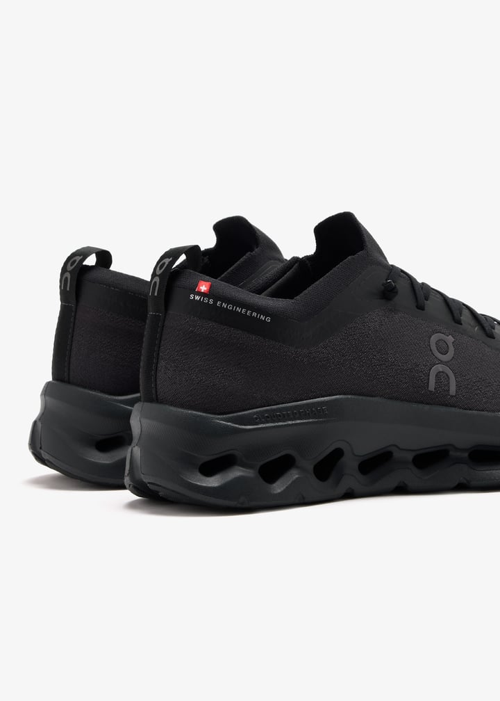 On Black Mesh-Panel Sneakers with Sculpted Cutout Sole