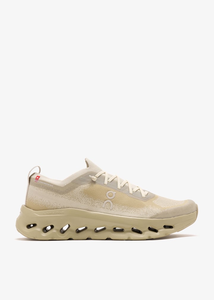 On Beige & Sand Sneakers with Sculpted Cutout Sole