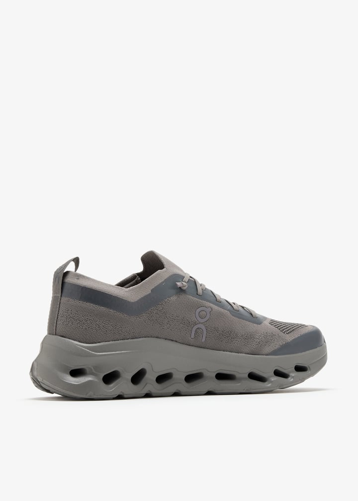 On Grey Lace-Up Sneakers with Sculpted Cutout Sole