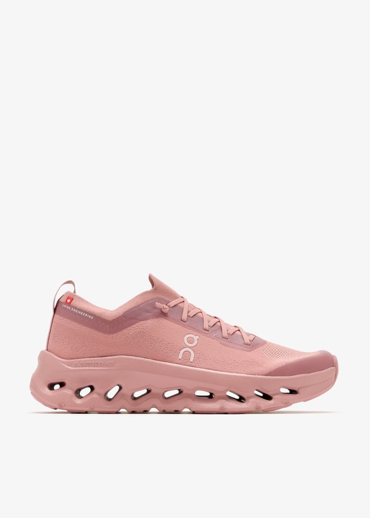 On Dusty Pink Lace-Up Sneakers with Sculpted Cutout Sole