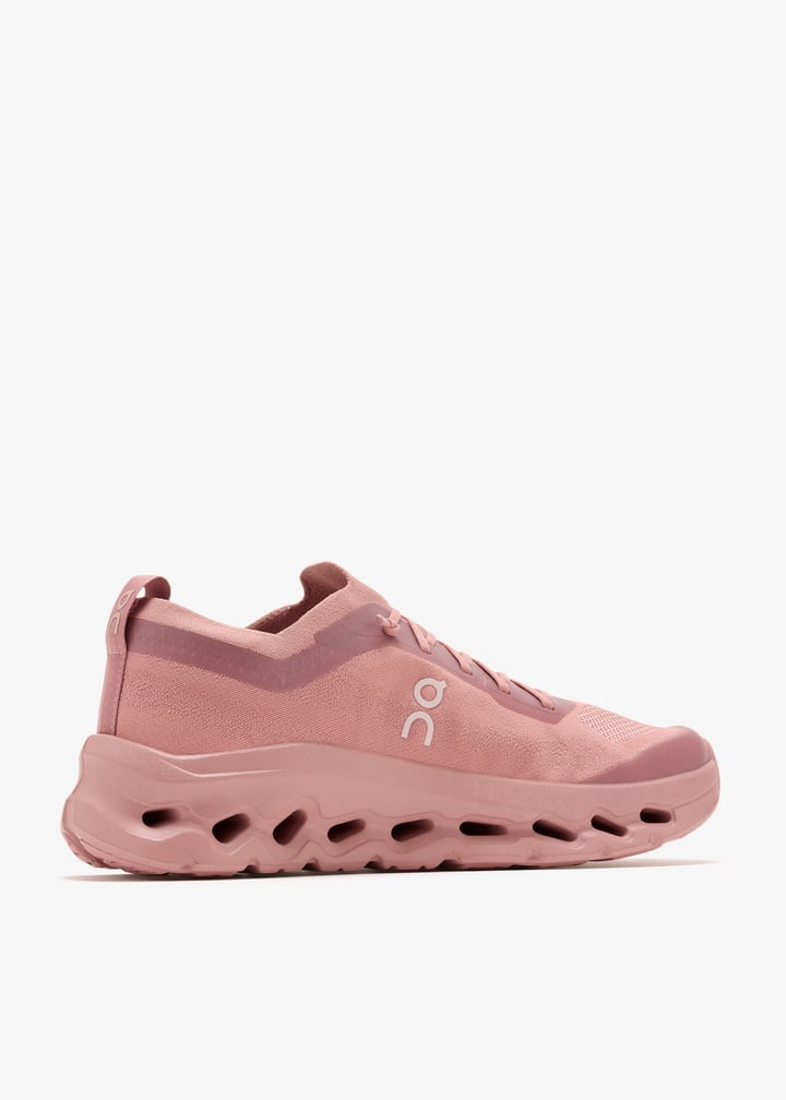 On Dusty Pink Lace-Up Sneakers with Sculpted Cutout Sole