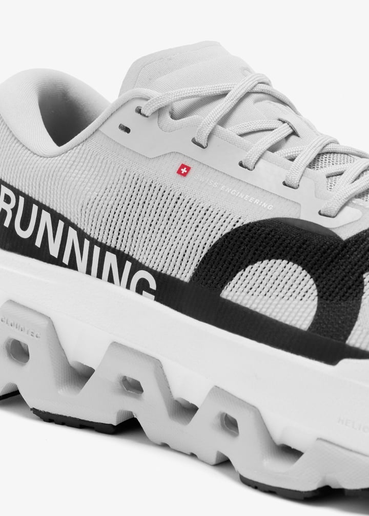 On Light Grey and Black Sneakers with Chunky Cutout Sole