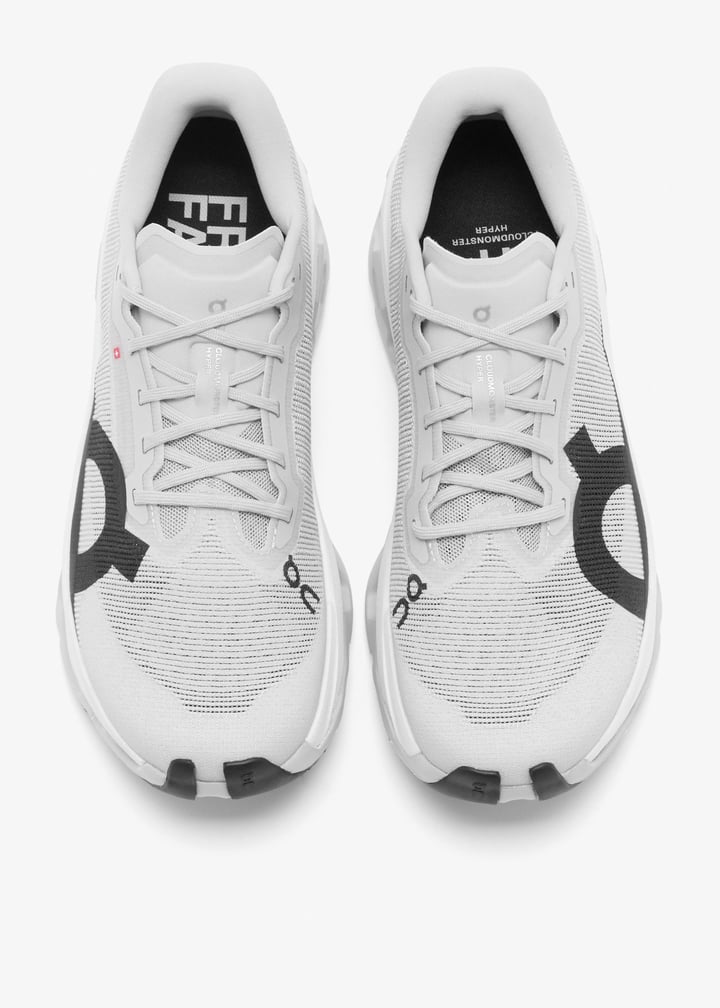 On Light Grey and Black Sneakers with Chunky Cutout Sole