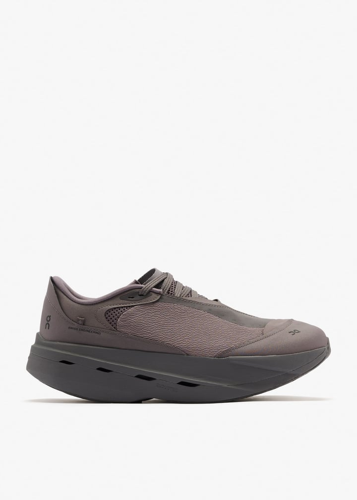 On Taupe & Charcoal Lace-Up Sneakers with Chunky Sole