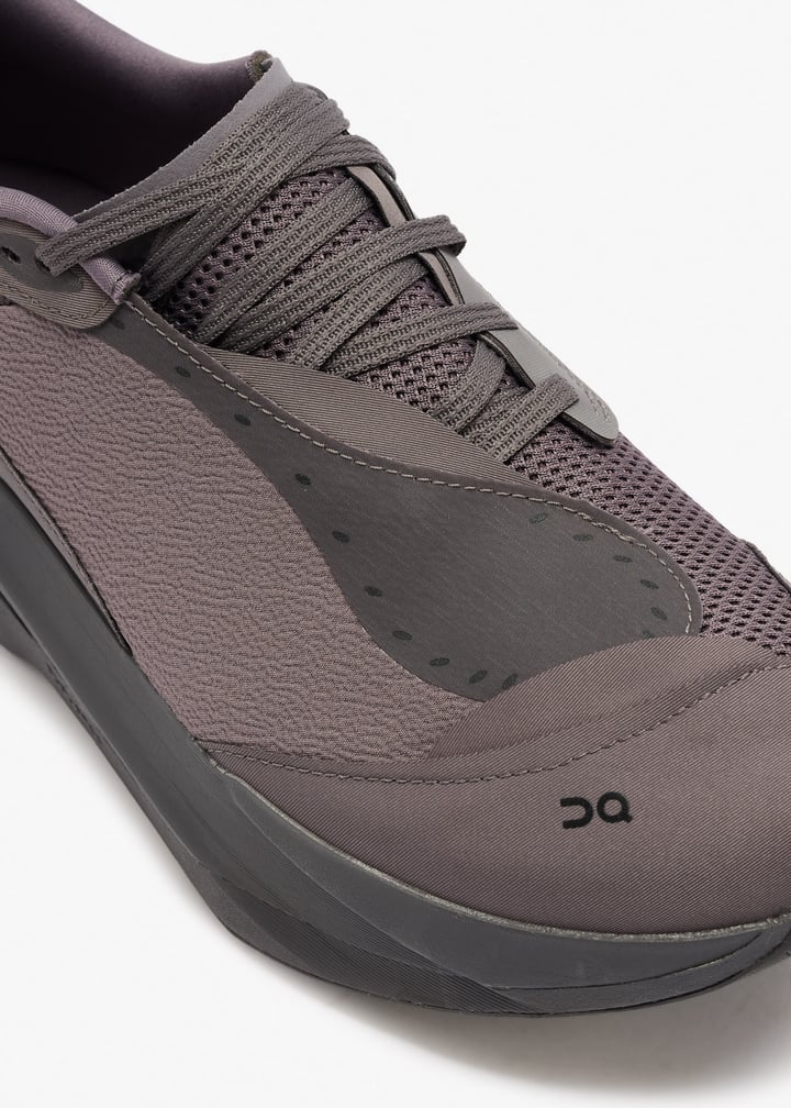 On Taupe & Charcoal Lace-Up Sneakers with Chunky Sole