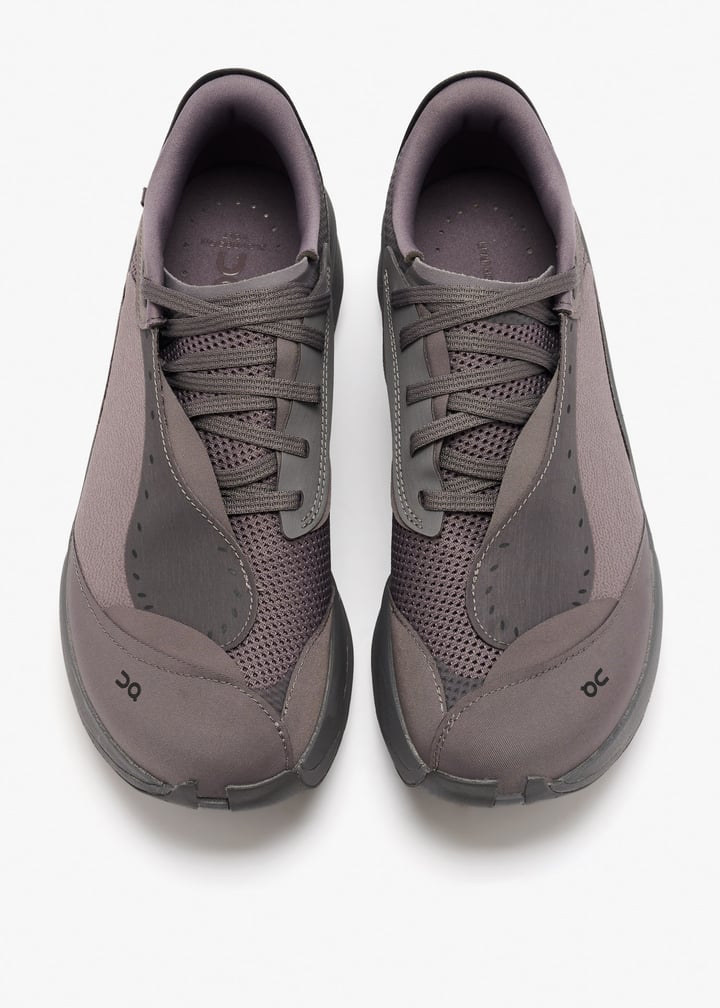 On Taupe & Charcoal Lace-Up Sneakers with Chunky Sole