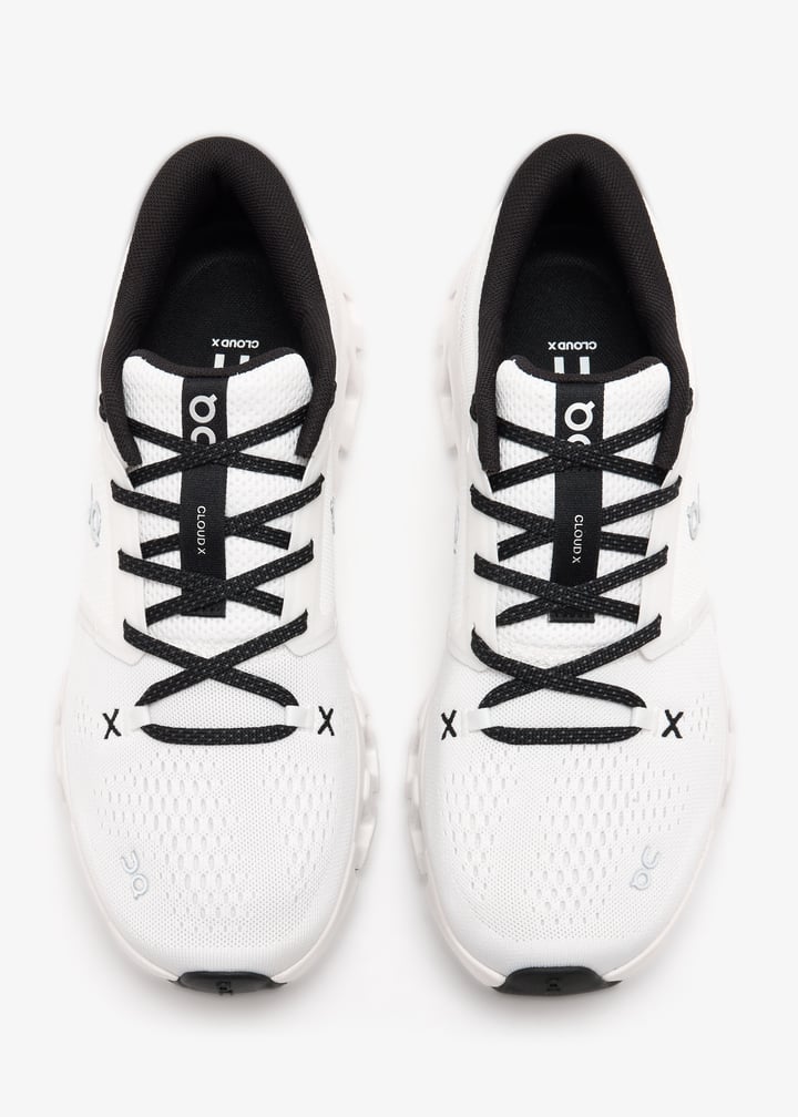 On Cloud X 4 White and Black Sneakers