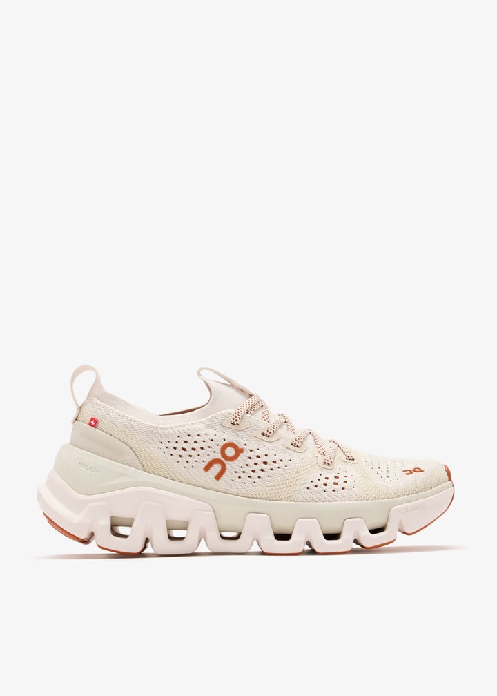 On Cream Mesh Sneakers with Rust Orange Accents