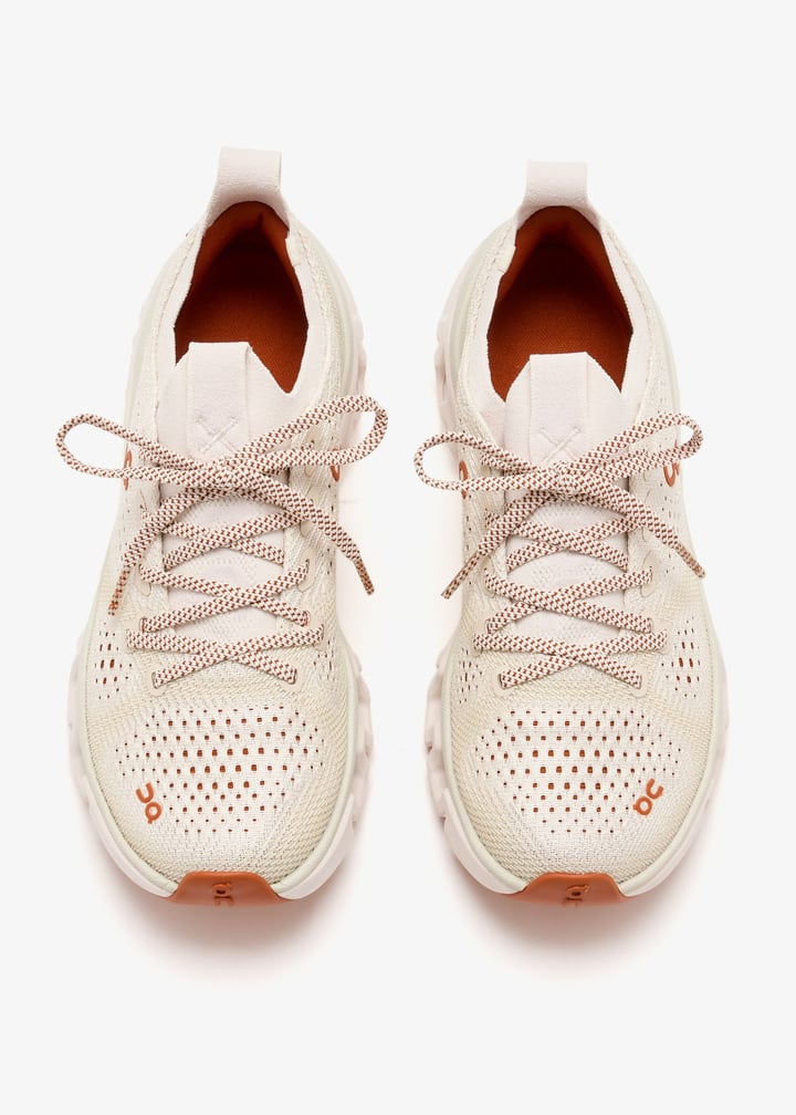 On Cream Mesh Sneakers with Rust Orange Accents