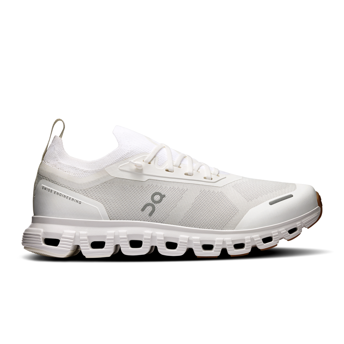 On White Mesh Sneakers with Segmented Cutout Sole