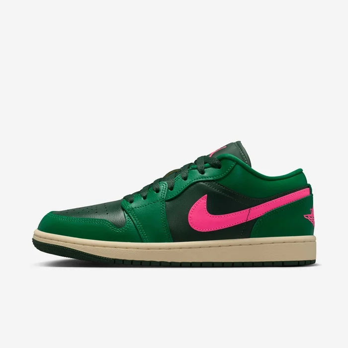 Air Jordan 1 Low Sneakers – Green & Pink