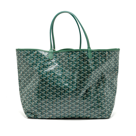 Goyard Saint Louis Tote GM – Green Goyardine Canvas & Calfskin, Silver Hardware