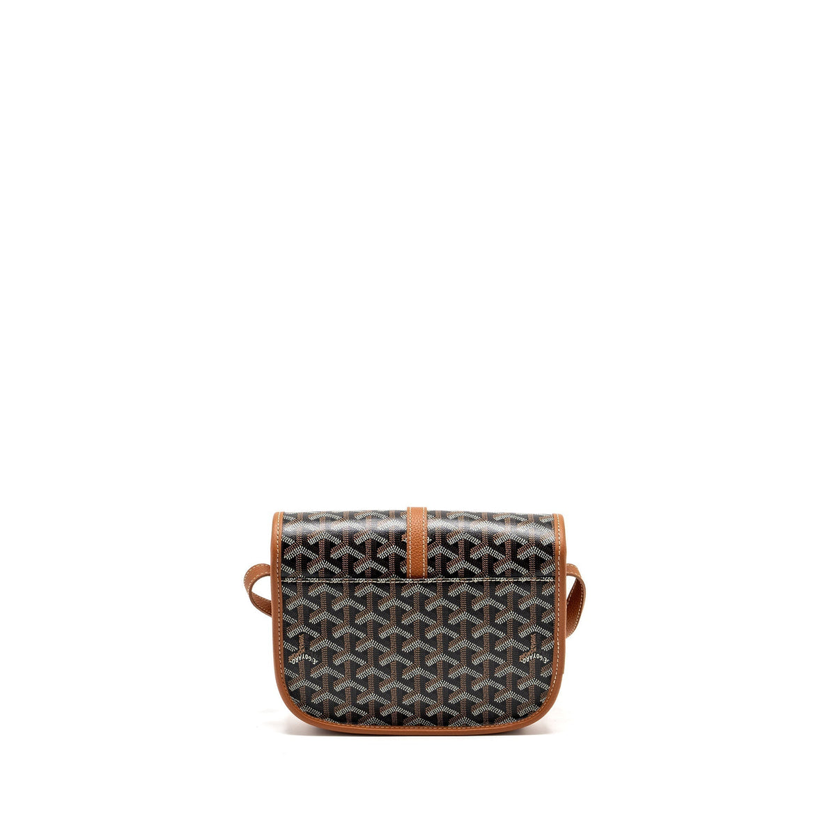 Goyard Belvedere PM Messenger Bag – Black & Tan Goyardine Canvas & Calfskin, Silver Hardware