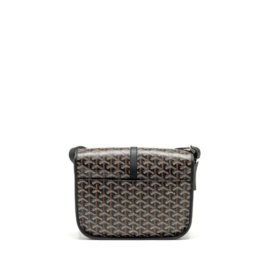 Goyard Belvedere MM Messenger Bag – Black Goyardine Canvas & Calfskin, Silver Hardware