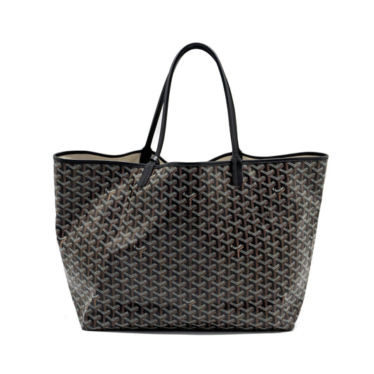 Goyard Saint Louis Tote GM – Black Goyardine Canvas & Leather, Silver Hardware