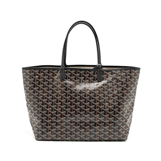 Goyard Saint Louis PM Tote Bag – Black Multicolour Goyardine Canvas, Silver Hardware