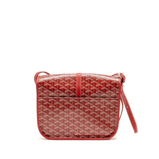 Goyard Belvedere MM Messenger Bag – Red Goyardine Canvas & Calfskin, Silver Hardware