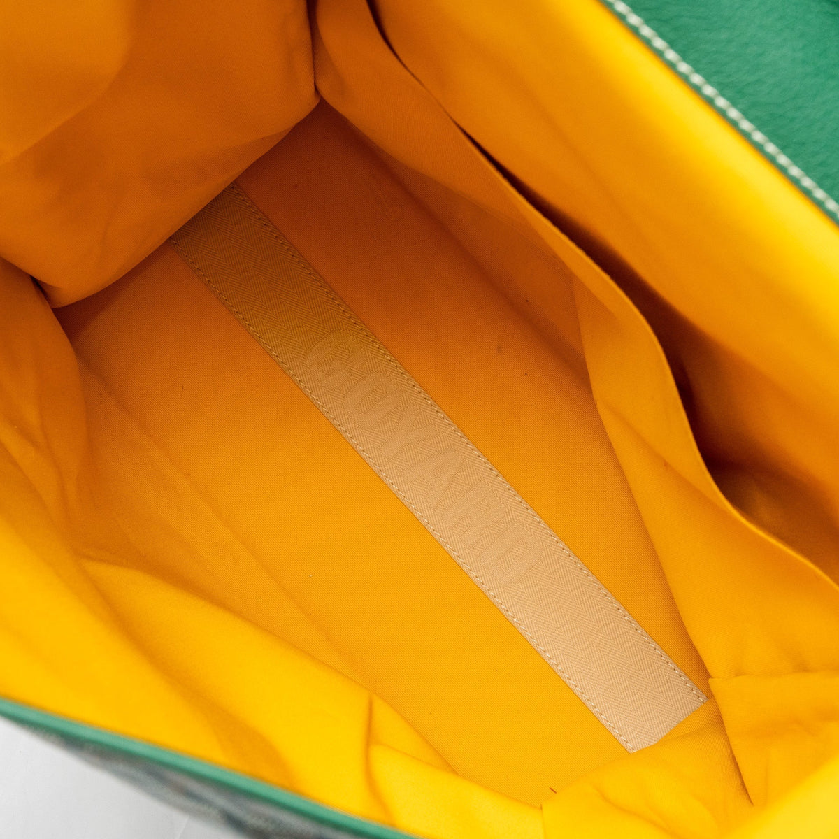 Goyard Saint Léger Backpack – Green Canvas with Bulldog Print, Silver Hardware