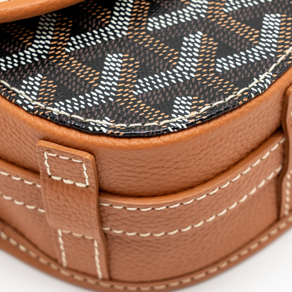 Goyard Belvedere PM Messenger Bag – Black & Tan Goyardine Canvas & Calfskin, Silver Hardware