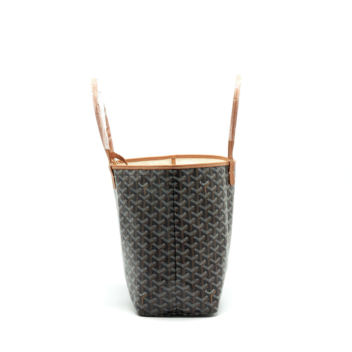 Goyard Saint Louis Tote PM – Brown & Black Goyardine Canvas, Silver Hardware