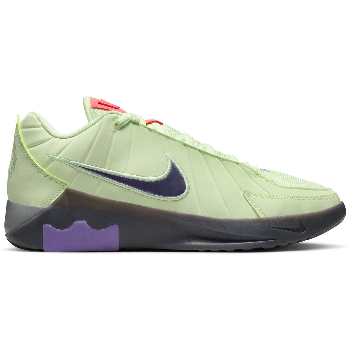 Nike Light Green Low-Top Sneakers – Black & Purple Accents
