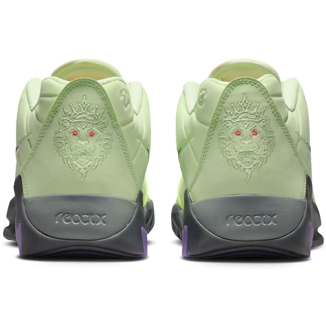 Nike Light Green Low-Top Sneakers – Black & Purple Accents