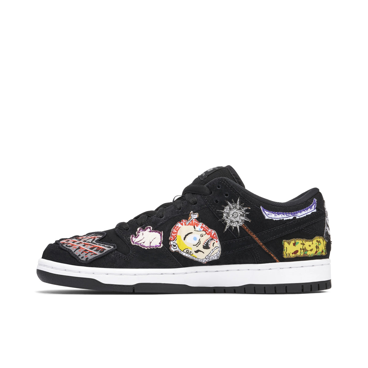Nike SB Dunk Low Black Sneakers with Multicolor Graphic Patches