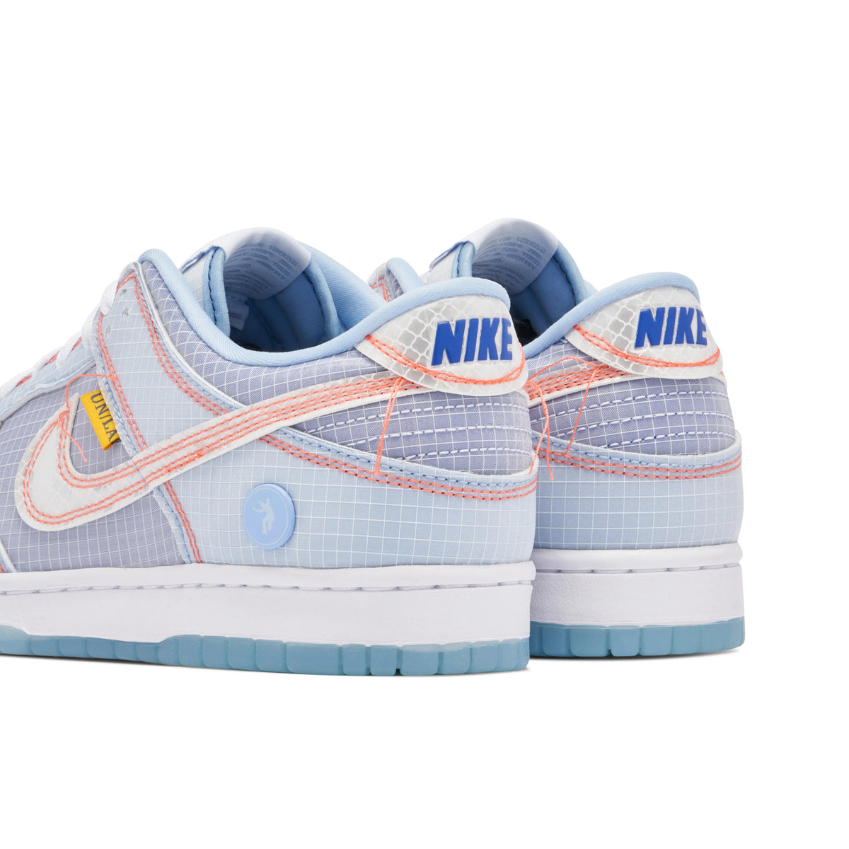 Union x Nike Dunk Low Light Blue Sneakers with Contrast Stitching