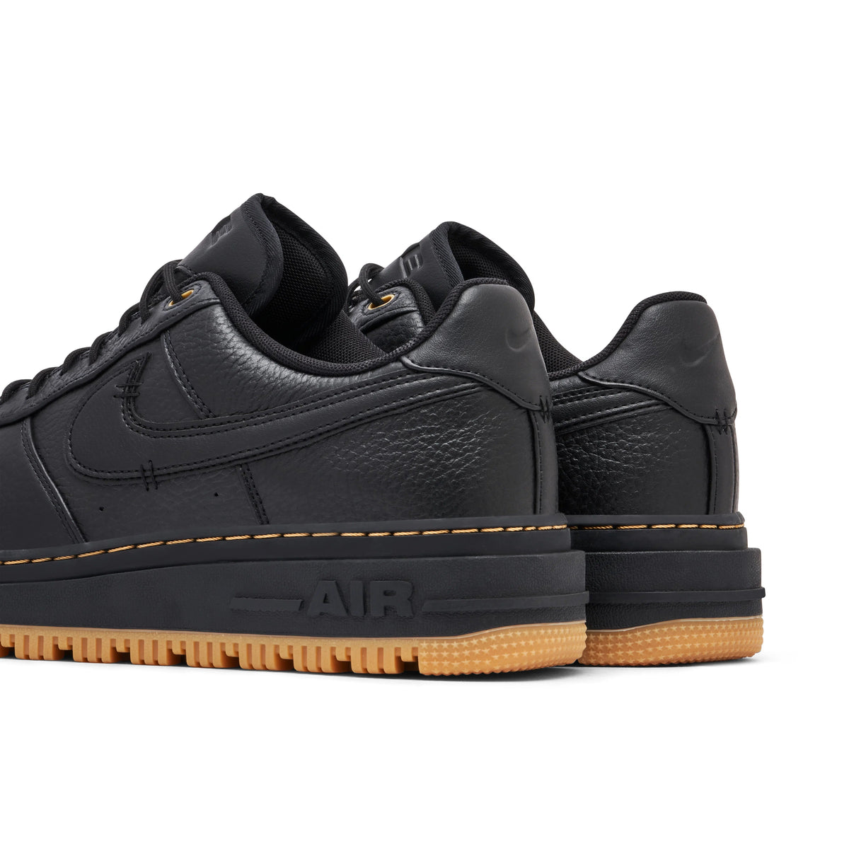 Nike Air Force 1 Low Black Sneakers with Gum Sole