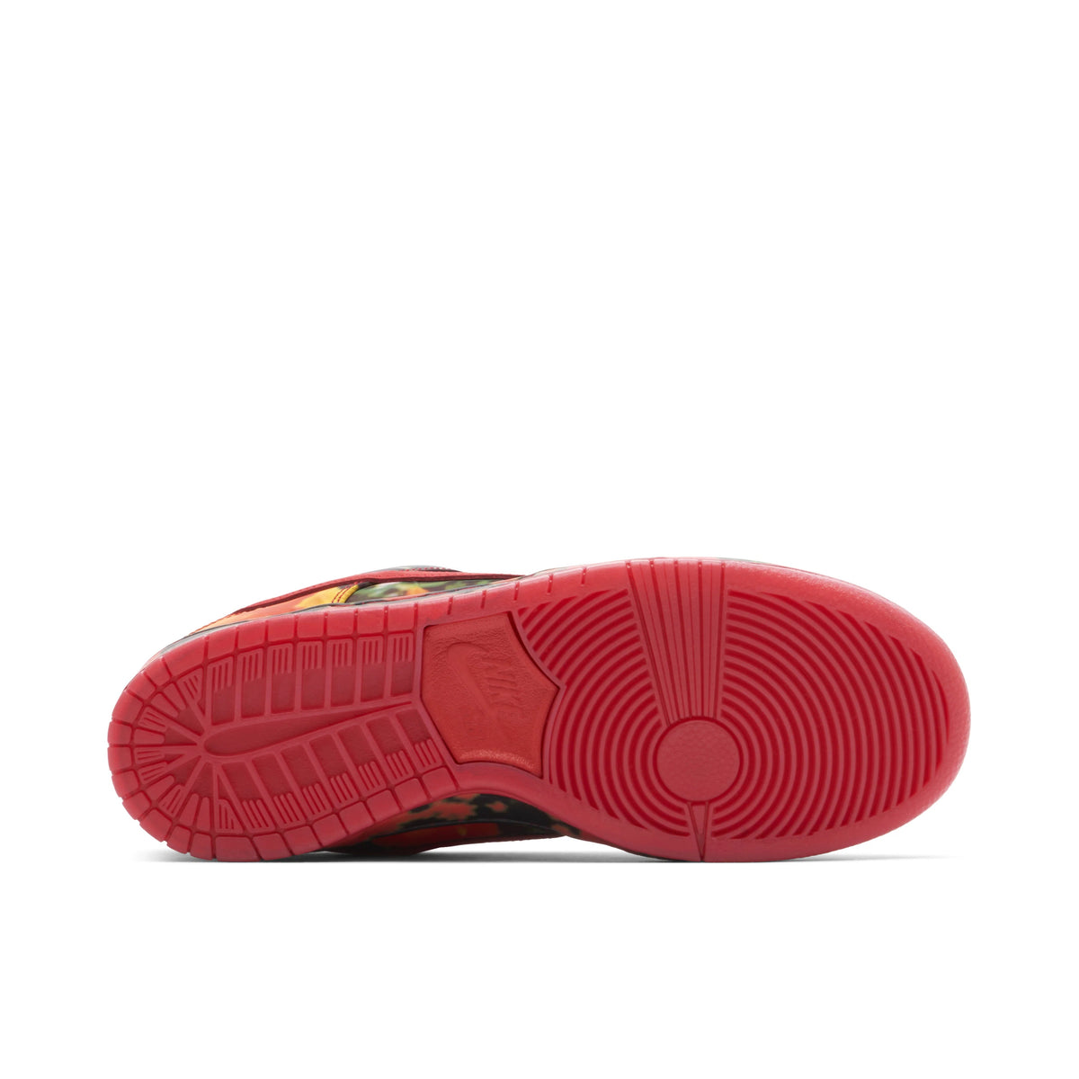 Nike Dunk Low Multicolor Camo Sneakers with Red Swoosh