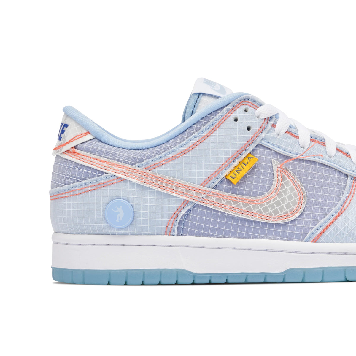 Union x Nike Dunk Low Light Blue Sneakers with Contrast Stitching