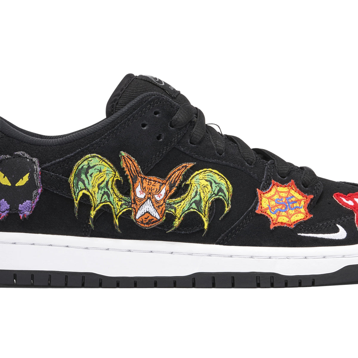 Nike SB Dunk Low Black Sneakers with Multicolor Graphic Patches