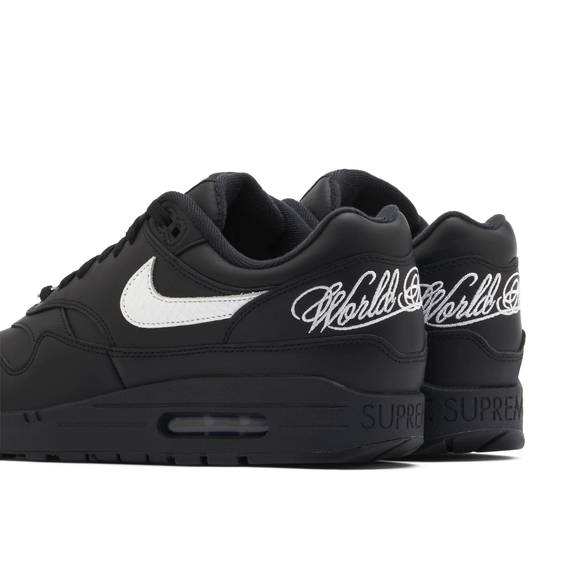 Supreme x Nike Air Max 1 Black & White Sneakers